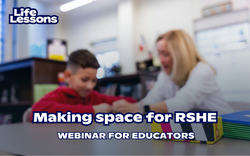 teacher and student in the background