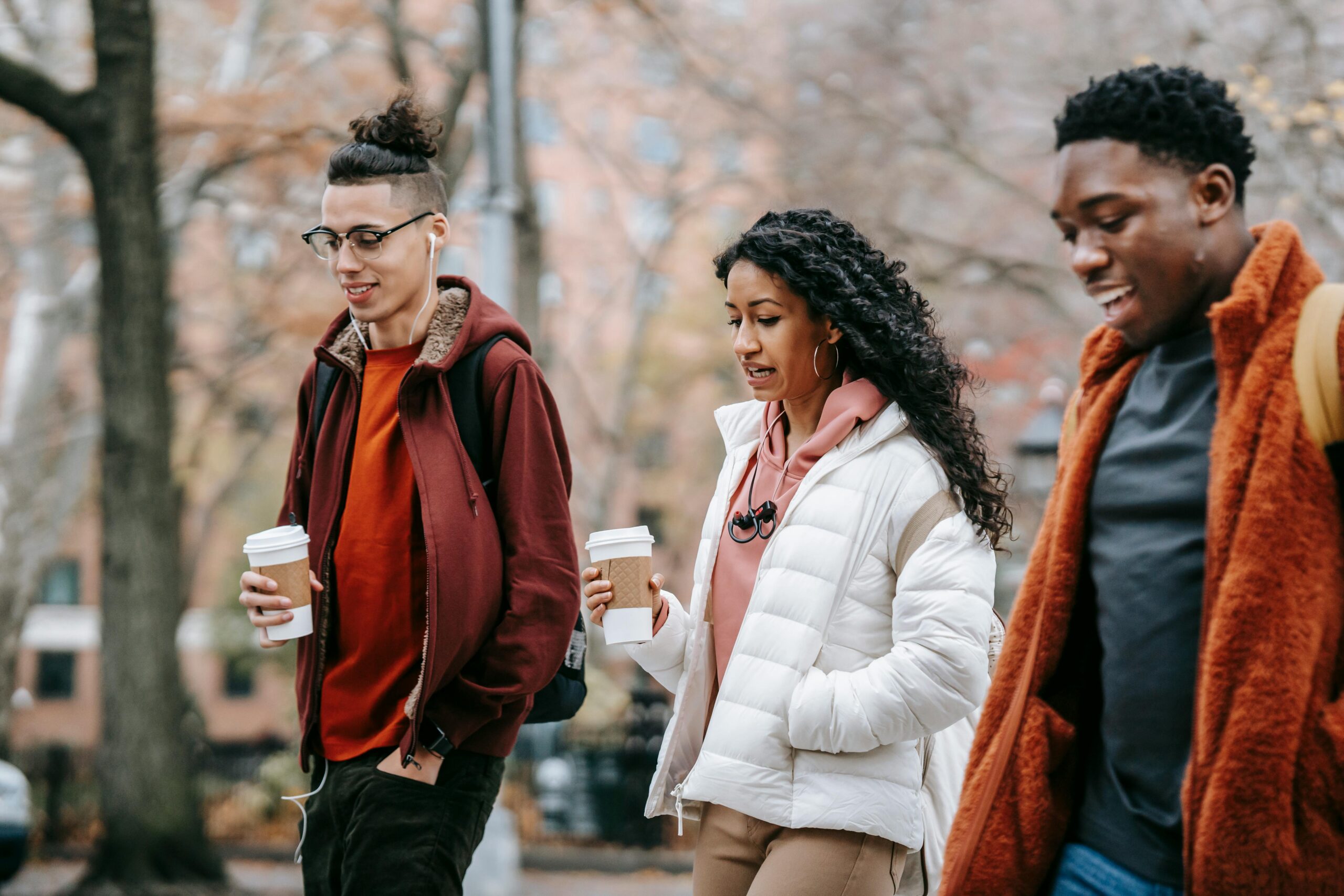 young people drinking coffee