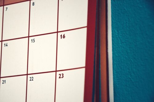 Photo of a blank calendar